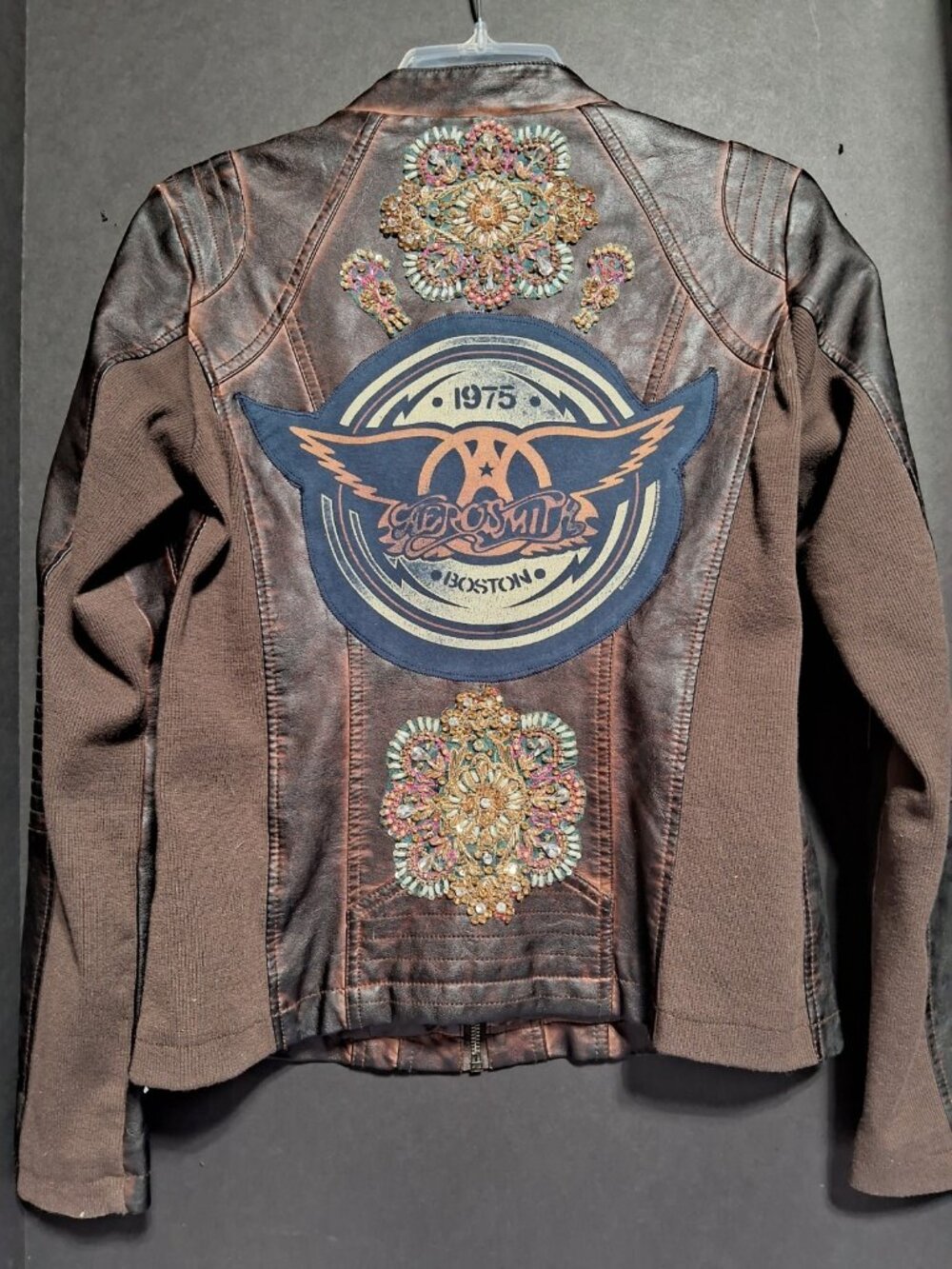 Maurice~Rock 'N Roll Aerosmith Faux Leather 1975 Band Jacket~Size Small/Medium